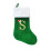 Personalisierte Weihnachtsstrümpfe mit Monogramm und Initialen, grün beflockt, ideal als Geschenk für Weihnachtsbaum oder Kamin. 1