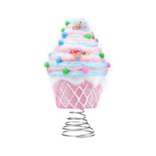 ViLaViDe Dessert Christmas Tree Topper, Compatible with Pink Cupcake & Candy Decor, Xmas New Year Birthday Ornament