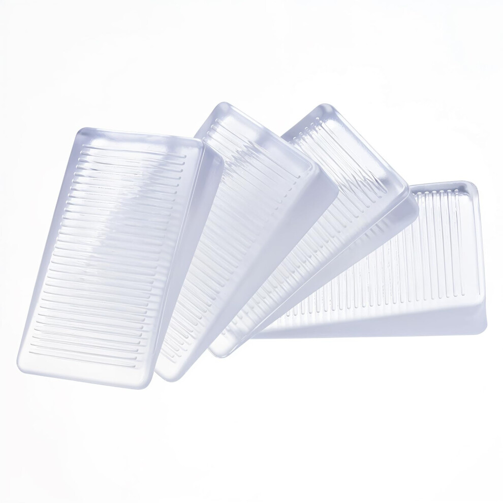4 Pcs Clear Rubber Wobble Wedges Furniture Leveling Shims Stabilizes Wobbly Tables And Chairs 9164114603791
