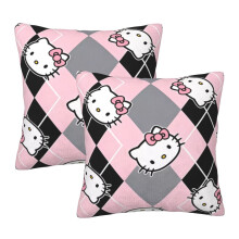 Poszewki na poduszki Hello Kitty, zestaw 2 poszewek na poduszki do sofy i salonu, 20" x 20"