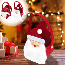Déstockage Jacenvly : Décorations L'Étrange Noël de Monsieur Jack, sac Père Noël en flanelle rouge, rangement pour bonbons et pommes,