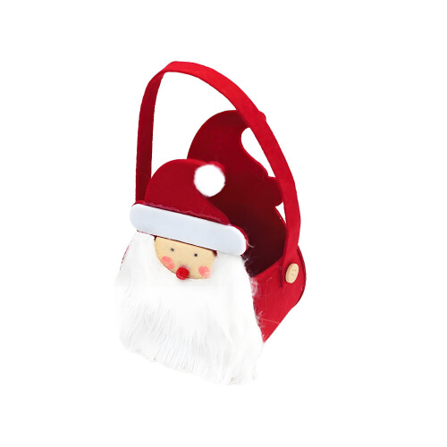 Jacenvly Clearance: Διακόσμηση Nightmare Before Christmas, Κόκκινη Φανελένια Τσάντα Άγιου Βασίλη, 2