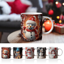 Jacenvly Clearance Grinch Christmas Decorations Christmas Christmas Ceramic Coffee Mug Tea Cup Snow Man Fluorescent White Snowman Mug Home Decor Cups