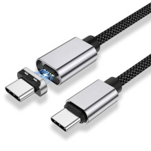 Cabo magnético 5A Tipo C para carregamento super rápido, carregador magnético USB-C de 100W