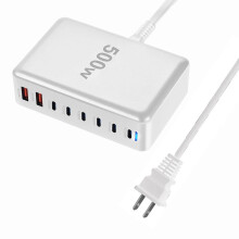 GHYJPAJK Wit (E) Nieuw in de VS 500W GAN PD-oplader 6C2A Multifunctionele oplader 8-poorts desktoplader Grensoverschrijdend populair product