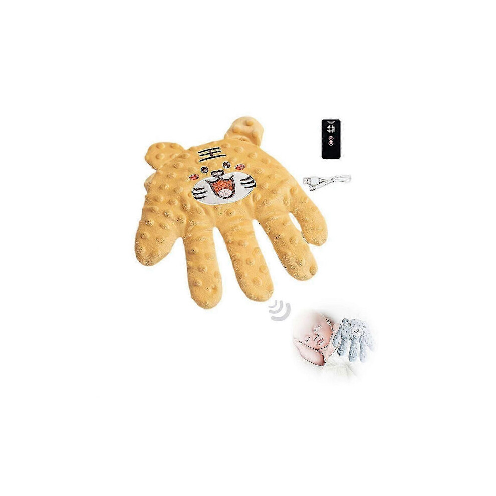 Electric Baby Soothing Palm Cute Hand Pacifier Toy Newborn Hand Pillow Tiger