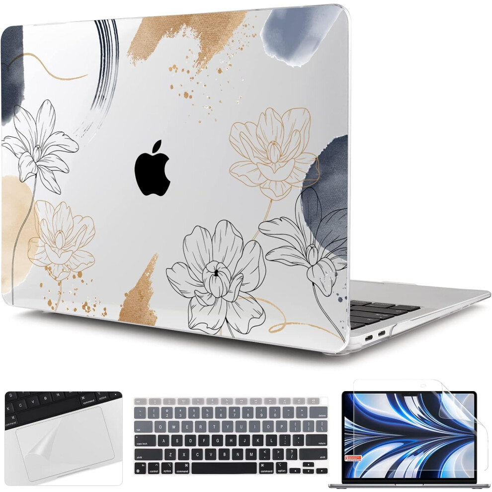 For 2021 2020 2019 2018 Macbook Air 13 Inch Case A2337 M1 A2179 A1932, Hard Shell Case With Keyboard Skin & 9083649910832