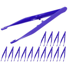 15 stuks plastic knutselpincetten, wegwerppincetten, kralenpincetten, tangen, gereedschapspincetten