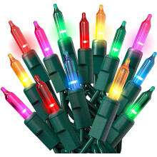 Guirlande lumineuse de Noël miniature ZOELNIC33FT100LED, alimentée par piles, étanche, pour décoration intérieure et extérieure, multicolore