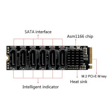 LE HAGHAIDH Cárta Oiriúnaithe M.2NVME-PCI-E X4X8X16PCIE GO Cárta Riser SATA6Gpbsx6-Port 1166M.2MKEY GO Cárta Riser SATA3.0M.2