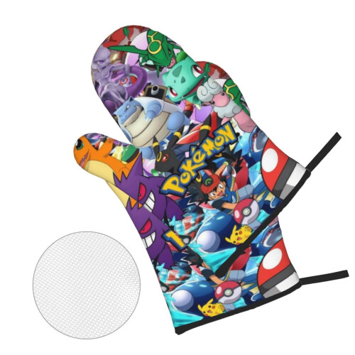 Γάντια φούρνου Pikachu και σετ 4 τεμαχίων για κατσαρόλες, ανθεκτικά στη θερμότητα 2