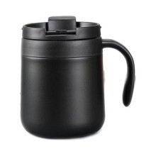 Mug de voyage isotherme en acier inoxydable de 473 ml (16 oz) avec poignée, couvercle anti-éclaboussures et ouverture pour paille, double paroi