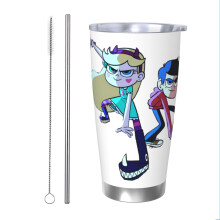 Gobelet isotherme Star Butterfly de 590 ml (20 oz), en acier inoxydable, avec couvercle, idéal pour les voyages et les activités de plein air.