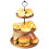 Βάση Duety για Cupcakes με Δίσκο & Μεταλλική Ράβδο, Ρουστίκ Ξύλινη Κλιμακωτή Βάση για 3