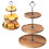 Βάση Duety για Cupcakes με Δίσκο & Μεταλλική Ράβδο, Ρουστίκ Ξύλινη Κλιμακωτή Βάση για 4