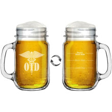 Skleněný hrnek Mason Jar s uchem, objem 473 ml, oboustranný, s nápisem „Dobrý den, špatný den, ani se neptejte“, vtipné linky, dárek pro