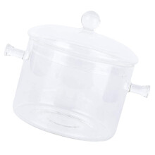 Olla de vidrio con tapa, tazón pequeño, mini, para bebé, de silicona de alta resistencia al calor.