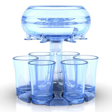Distributeur et support pour 6 verres à shot, accessoire de bar à cocktails, étui avec slogan – Compatible avec les verres à shot standard