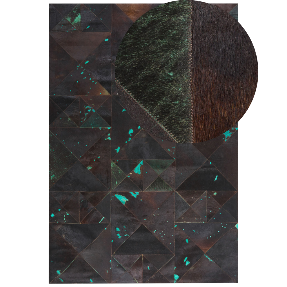 Rug ATALAN Brown 160 x 230 cm Leather