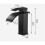 Rubinetto per lavabo nero a cascata con miscelatore e bocca alta KLB 5