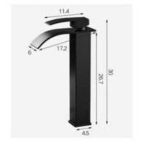 Rubinetto per lavabo nero a cascata con miscelatore e bocca alta KLB 2