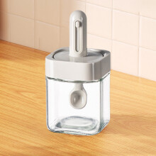 Uitbreidbare kruidenpot van 7 x 14,7 cm met deksel met lepel, luchtdichte voorraadpotten voor keuken, restaurant en huishoudelijk gebruik - geschikt