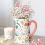 Cream Folk Print Ceramic Flower Jug 5