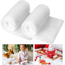 Ayieyill 2 Pcs Christmas Snow Blanket Roll 2.6x7.8 Ft, Fake Snow Blanket for Xmas Decor, Village Displays, Under Tree