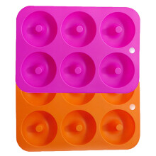 capino 2Pcs Non-Stick Donut Pan, Silicone Donut Molds for Baking, Non-Stick Doughnut Pan, Heat Resistant, Dishwasher Safe
