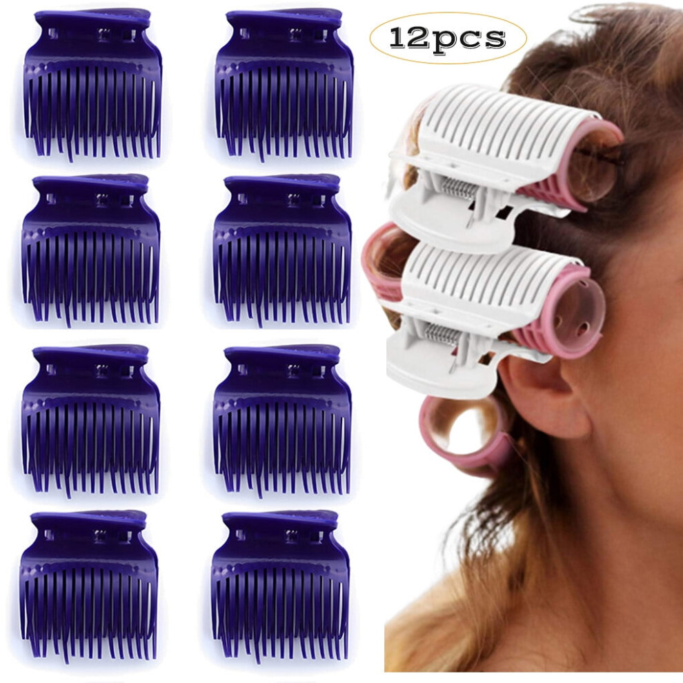 TureClos 12PCS Hot Roller Clips Hair Curler Claw Clips Replacement Roller Clips for Women Girls Hair Section Styling