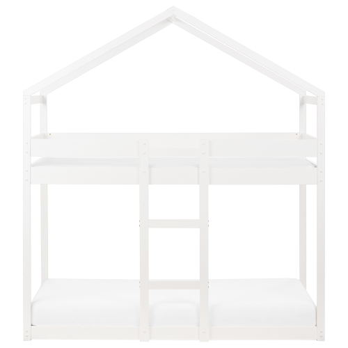 Beliani Bunk Bed House Pine Wood LABATUT 90 x 200 cm (EU Single) White 1