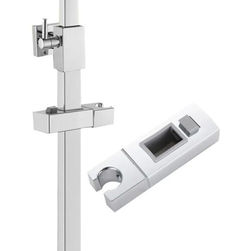 Adjustable Shower Head Holder with Secure Grip, ABS Universal Rail Bracket for Bathroom 2