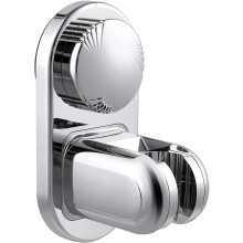 Adjustable Shower Head Holder with Strong Adhesive, NoDrill Wall Mount Bracket, Silver Finish