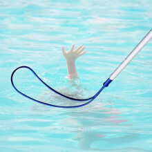 Pool Rescue Pole 16.4 ft Telescopic Aluminum Safety Hook for Swimming Pools and Water Parks