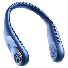 Neck Fan 360 Cooling Bladeless Design 4000mAh Rechargeable Hands Fan A1 Blue