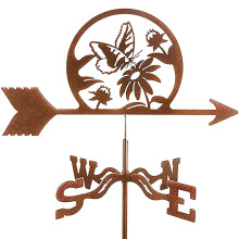 Vintage Metal Weather Vane with Train Ornament, Rustproof Roof and Garden Yard Decoration