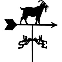 Metal Craft Goat Weather Vane with Farm Animal Silhouette Wind Direction Indicator for Garden Roof