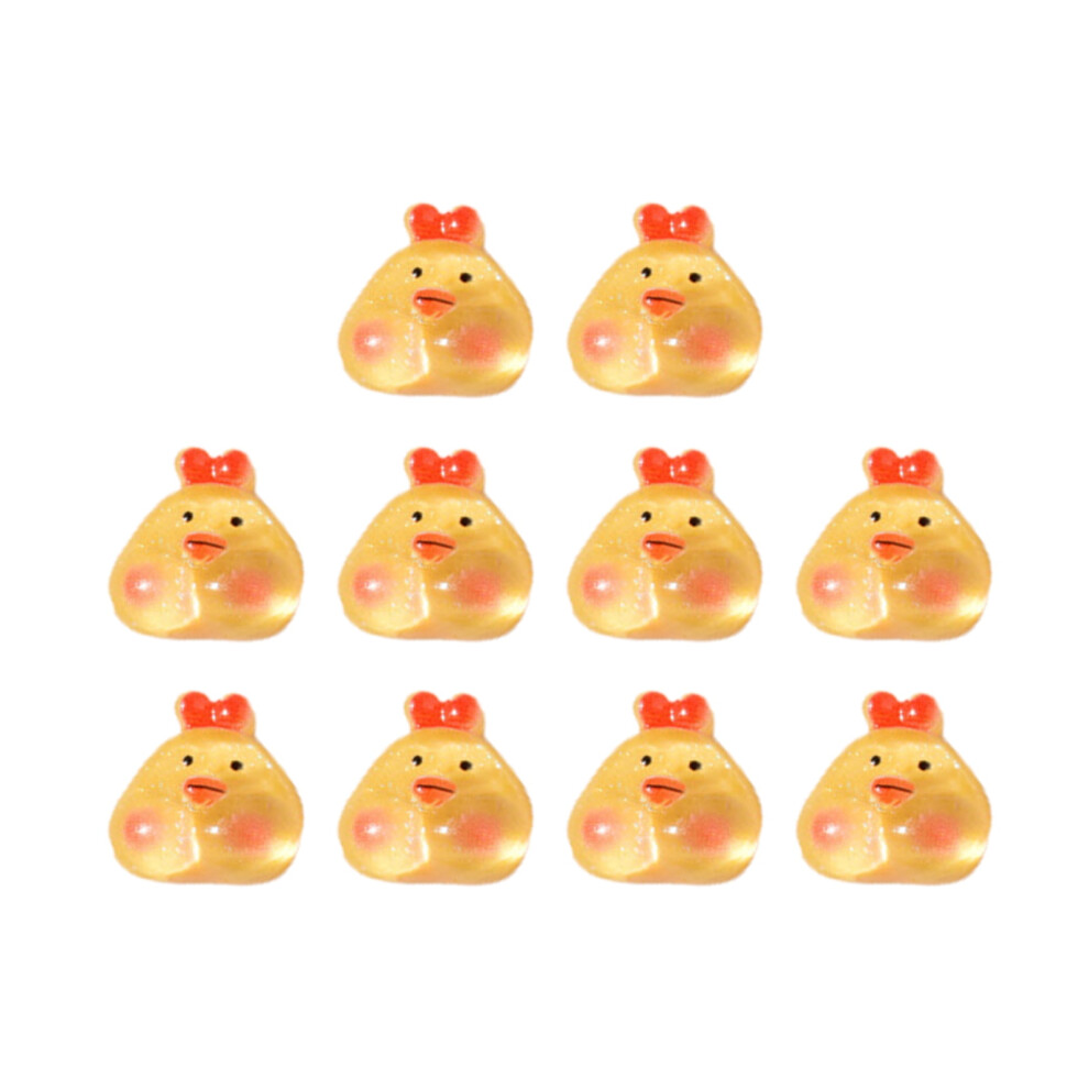 Hesroicy 10Pcs Animal Nail Decors with Blush Gradient Color Three-dimensional Resin Flat Back Cartoon Bunny Bear Nail Art Decors for Nail Salon