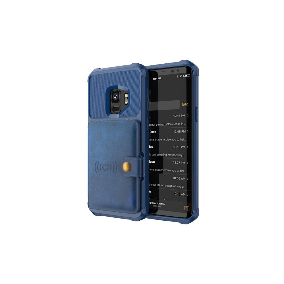 Compatible With Samsung Galaxy S9 - Cover With Card Compartment Blue 9395123841854