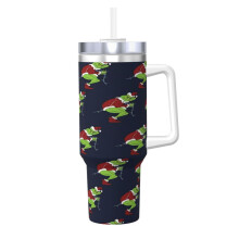 Gepersonaliseerde drinkbeker van 1,2 liter met handvat en rietje - Roestvrijstalen reisbeker met deksel, compatibel met Grin-Ch - Perfect cadeau voor