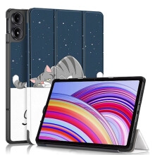 Slimme hoes van geverfd leer, compatibel met Xiaomi Redmi Pad Pro 12.1, meerkleurig.