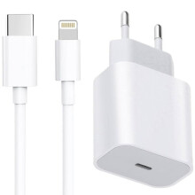 Cable de 1 m de largo + compatible con cargador de iPhone compatible con Apple 11/12/13 USB-C Blanco