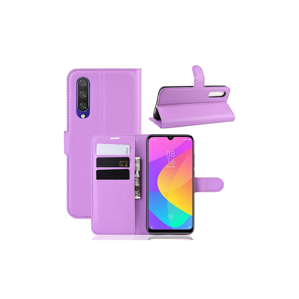 Compatible With Xiaomi Mi A3 - Litchi Wallet Case - Purple 9395123842288