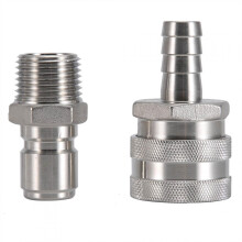 Disconnect Homebrew Beer Quick Stainless Set, Stainless Steel Brewing Set 1/2"BSP Fitting