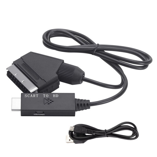 Adattatore audio/video Scart compatibile con TV 1080P/720P, cavo convertitore per HDTV, decoder e DVD, accessori