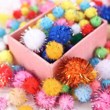 300 stk. pomponer til hobbyprojekter, fuzzy baller, farvede pompon-bolde til hobbyprojekter (blandet stil)