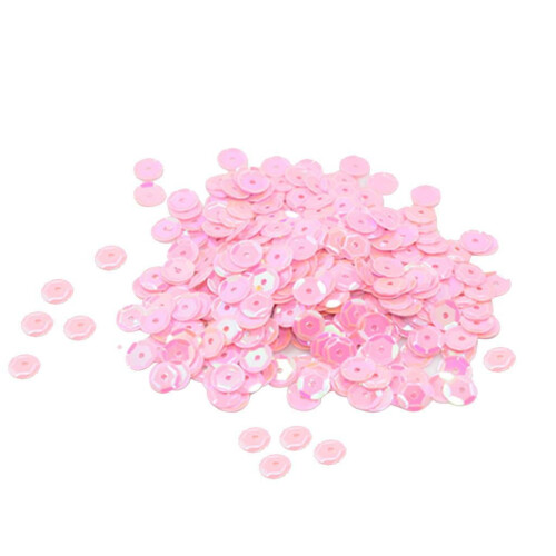 Guardung 400 Pieces Round Cupped Loose Sequins Sewing Embellishment 7mm Pink