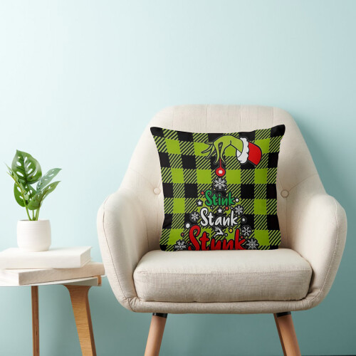 Μαξιλαροθήκη Grinch Throw 12*12IN Εξωτερικές διακοσμήσεις Διακοσμητική μαξιλαροθήκη 2