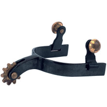 Spurs with Plain Band, Pair Black, 1.375