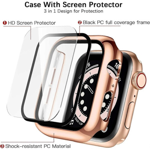 Συμβατό με θήκη Apple Watch 40mm, συμβατό με προστατευτικό οθόνης Apple Watch 40mm, σκληρό 1